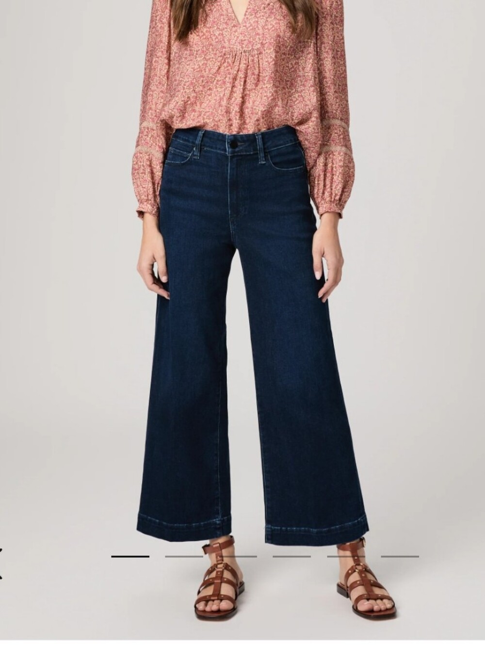 Paige Anessa Dark Wash High Rise Wide Legged Jean
